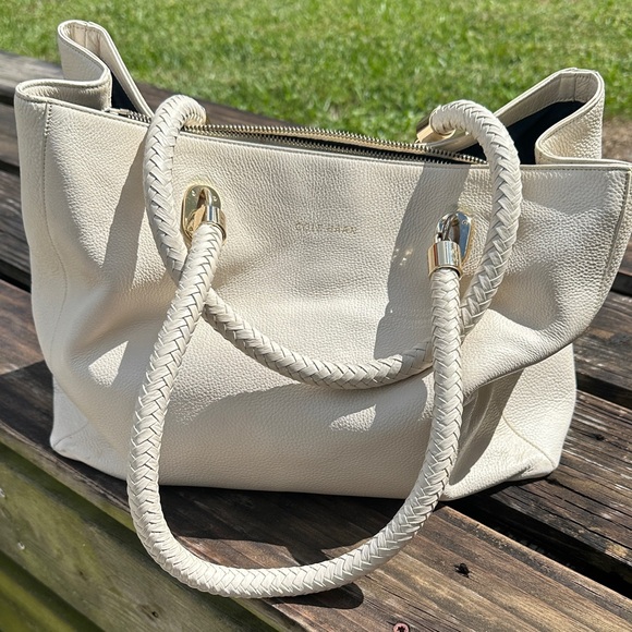 Cole Haan Cream Braided Handle Tote - Picture 1 of 11